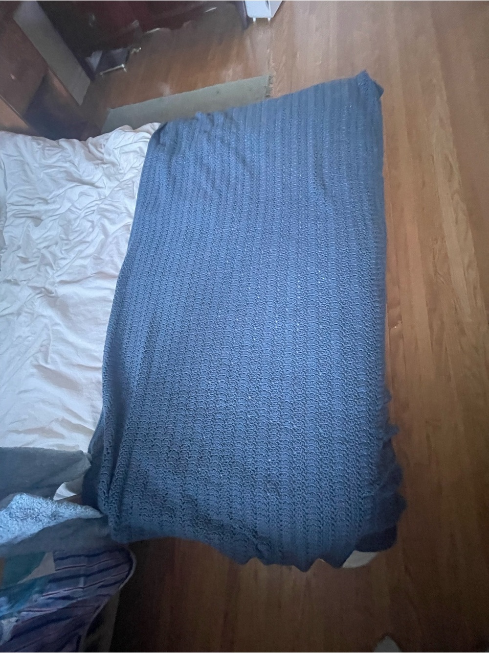 Cozy Knit Throw Blanket - Slate Blue